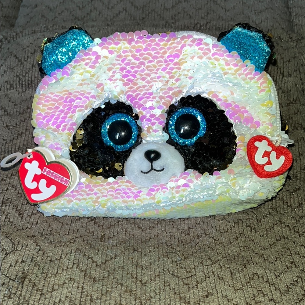 Ty Panda Sequin purse - 2 side sequin flip